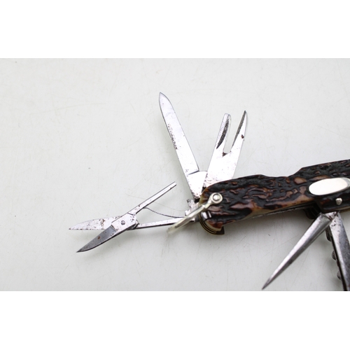 202 - A Scarce Quality Early 20th Century John Blyde Sheffield Anglers Fly Fishing Fisherman's Stag Antler... 