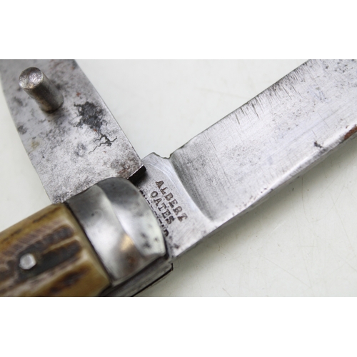 207 - WW1 Era Army Issue Albert Oates Sheffield Bone Handle Folding Pocket Knife c1914