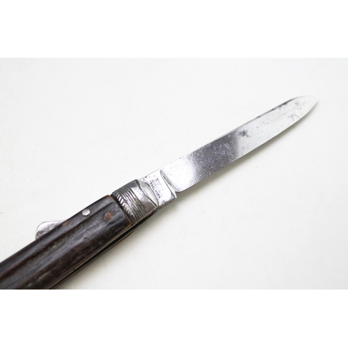 209 - A Scarce Late 19th Century Victorian Lewis Barnascone Sheffield Stag Antler Bone Handle Folding Lock... 