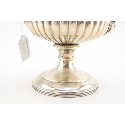 20A - Staffordshire Challenge Cup: a Georgian silver two-handled trophy with acanthus leaf handles and lad... 