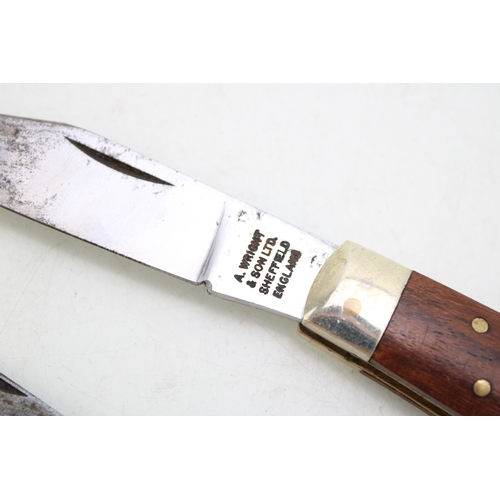 210 - An A Wright & Son Ltd Sheffield Rosewood Handle Lock Knife With a Joseph Rodgers Rosewood Handle Pru... 