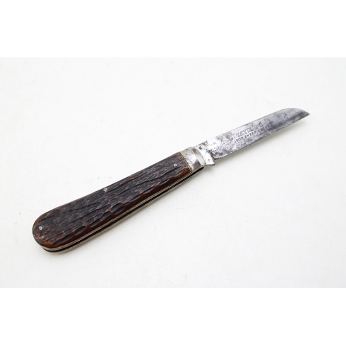 211 - Scarce Early 20th Century Taylor's Eye Witness Sheffield Bone Handle Lambfoot Blade Folding Pocket K... 