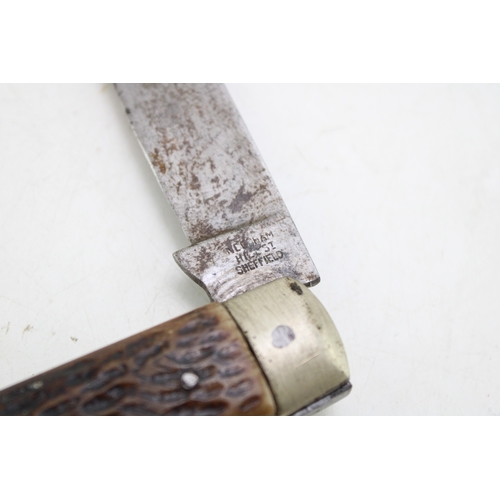 215 - An Early Needham Brothers Sheffield Bone Handle Folding Pocket Knife