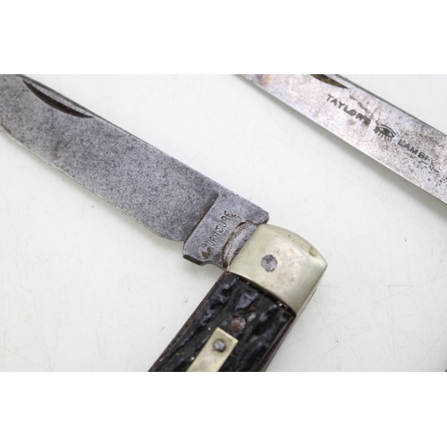216 - Taylor's Eye Witness Sheffield Lambfoot Blade Folding Pocket Knife with a Slater Brothers Sheffield ... 