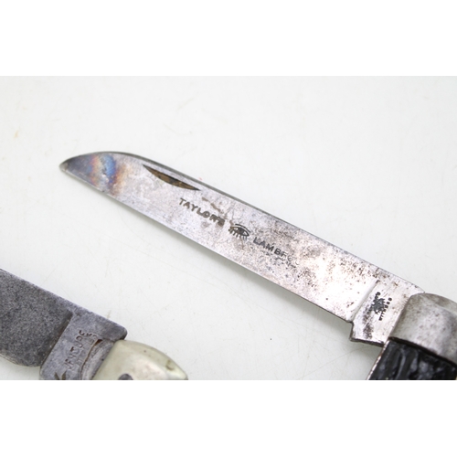 216 - Taylor's Eye Witness Sheffield Lambfoot Blade Folding Pocket Knife with a Slater Brothers Sheffield ... 