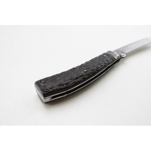 238 - Saynor flat bottom pruning pocket knife, with antler handle, blade stamped 'Depend' and 'W.Saynor', ... 