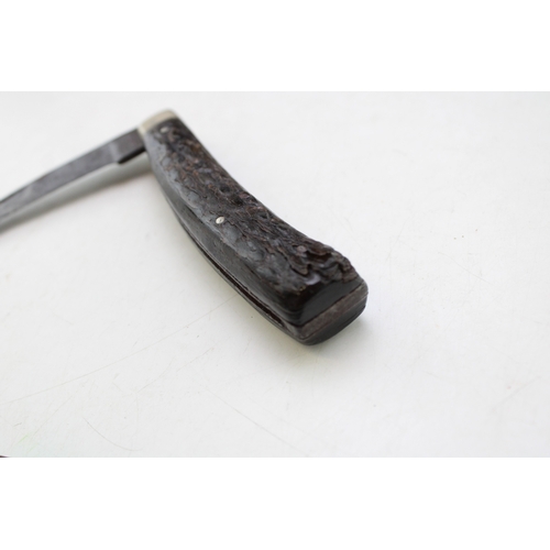 245 - Saynor flat butt pruner marked W. Saynor, Sheffield, wooden scales, 17.5cm extended.