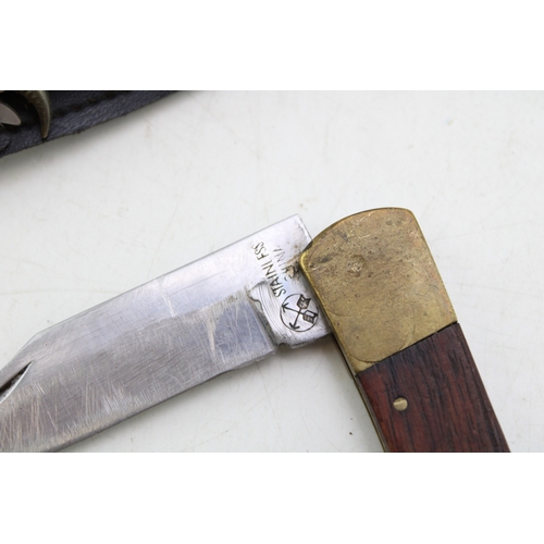 33 - A Collection of Modern Folding Pocket Knives including Three Lock Knives a folding Army Knife & one ... 