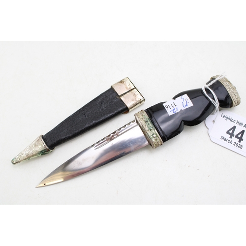 44 - A 20th Century Skean Dhu Scottish Military Kilt Knife By J Nowill Sheffield