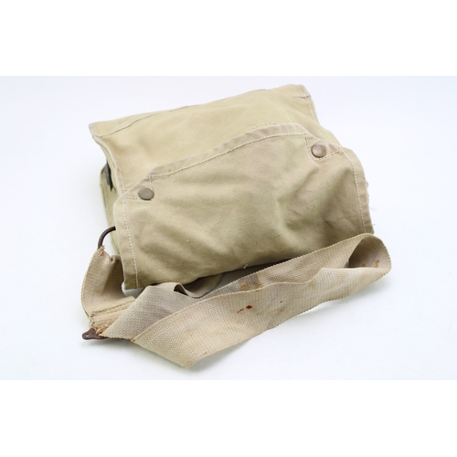 51 - WW2 Original British Army Gas Mask & Bag with Accessories Dated