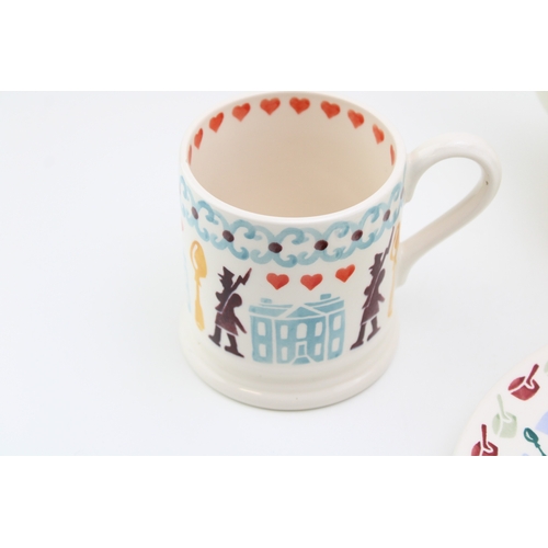 13 - Emma Bridgewater sample designs to include a Pots and pans 3 mugs teapot with a half pint mug and an... 