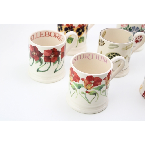 19 - Emma Bridgewater half pint mugs to include Egg and Feather (chipped), Flowers, Gardening, Folk Flowe... 
