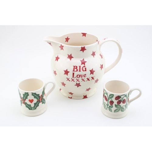 20 - Emma Bridgewater to include a Red Star 6 pint jug 'Big Love' and two sample half pint mugs (3).