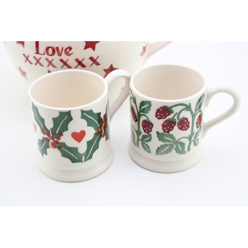 20 - Emma Bridgewater to include a Red Star 6 pint jug 'Big Love' and two sample half pint mugs (3).