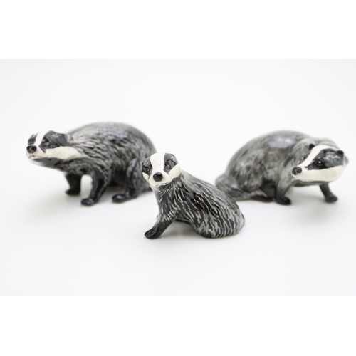 46 - Beswick trio of badgers (3).