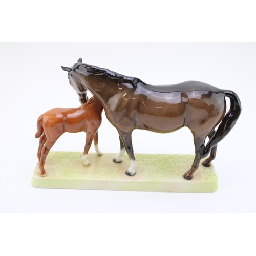 53 - Beswick Brown Horse and Chestnut Foal 1811.