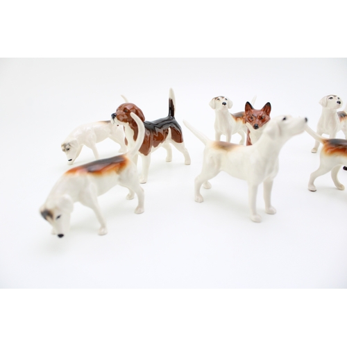55 - Beswick to include a foxes, beagles and foxhounds (9).