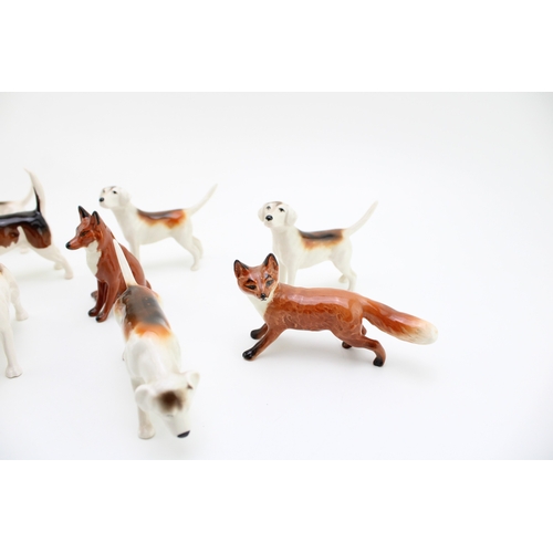55 - Beswick to include a foxes, beagles and foxhounds (9).