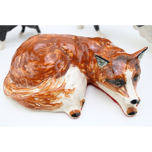 57 - Beswick Border Collie dogs to include a large walking version and a smaller version with a pottery c... 