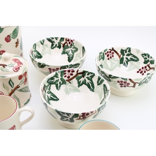 9 - Emma Bridgewater to include three Kitty's Ivy French bowls, a Red Cows quarter pint mug, a Beach qua... 