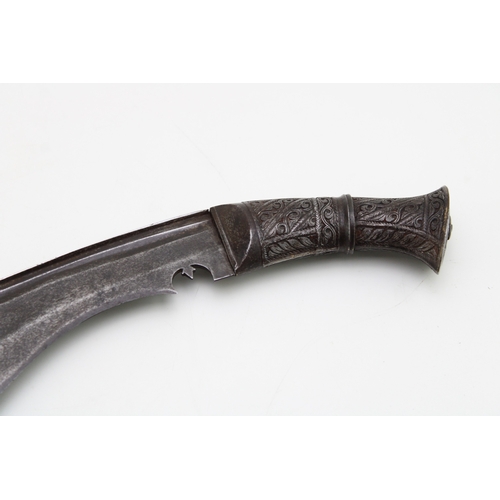 27 - A 19th Century Fine Quality Steel Nepalese Gurkha Kukri without Scabbard, blade 36cm long, 46cm end ... 
