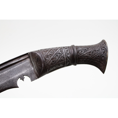 27 - A 19th Century Fine Quality Steel Nepalese Gurkha Kukri without Scabbard, blade 36cm long, 46cm end ... 