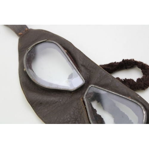 29 - WW1 Era RFC Royal Flying Corps Leather Mask Flying Goggle for RAF RNAS