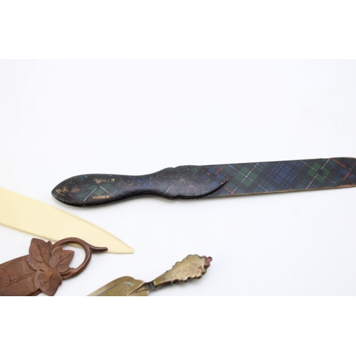 37 - A collection of 'bookmarks' comprising agate set examples on brass and base metal, tartan-ware (in t... 