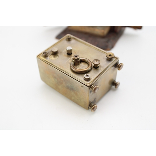 50 - A cased late 19th century carriage clock in fitted case with velvet interior, with large dial with e... 