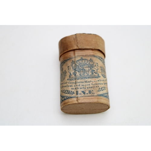 19 - Rare Early 19th Century Georgian Congreve Match Box Vesta Cases 'Royal Pattern Congreves' & 'Superio... 