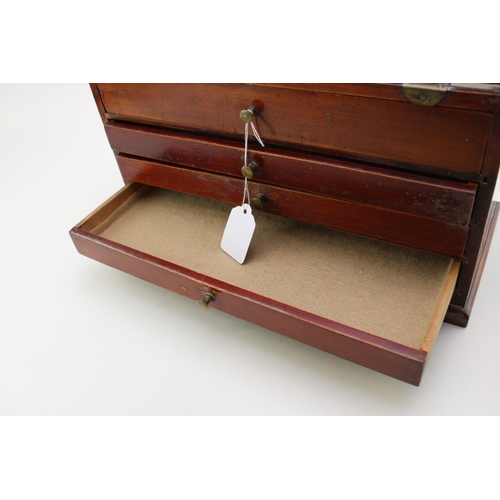 2 - An Edwardian lingerie counter top display case with glazed top and four long drawers for 