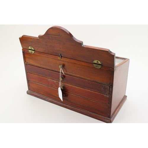 2 - An Edwardian lingerie counter top display case with glazed top and four long drawers for 