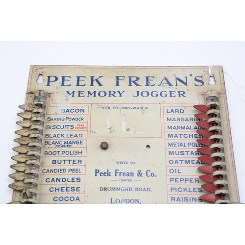 24 - A Peek Frean's 'Memory Jogger' 1930s household wants / reminder board with folding tabs, made in Eng... 