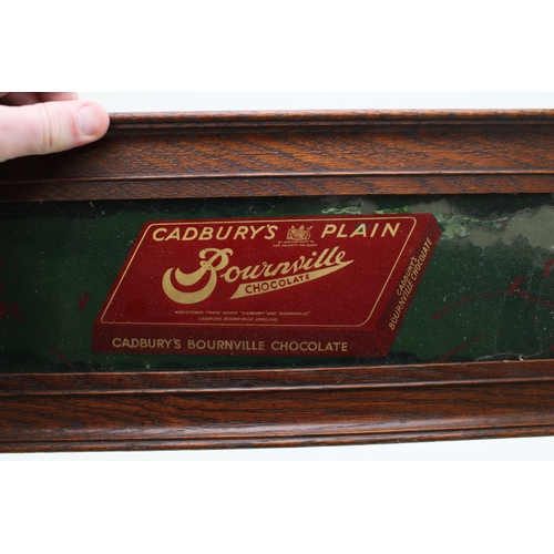 4 - Cadbury's Plain 'Bournville' Chocolate, early 20th century shop fitting advertising glass panel 912 ... 