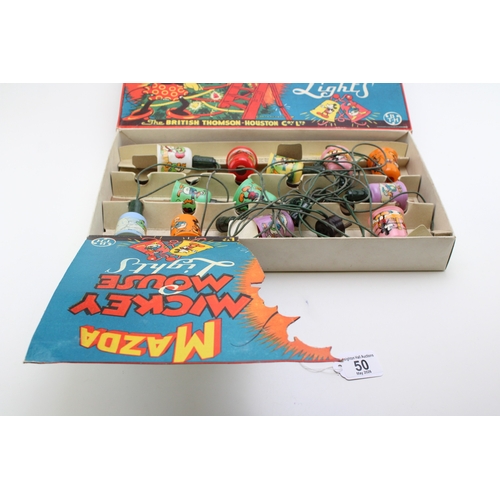 50 - Boxed Mazda Mickey Mouse, Walt Disney Christmas lights, The British Thomson-Houston Co. Ltd.
