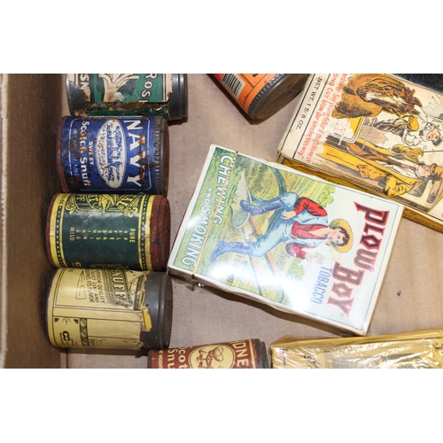 52 - Tobacco related advertising products mostly with contents to include 'Plow Boy' Tobacco, 'Honest' Lo... 