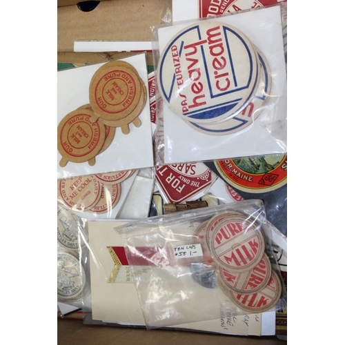 54 - Vintage advertising labels and ephemera to include John Roberts Three Tuns Brewery Bishops Castle la... 
