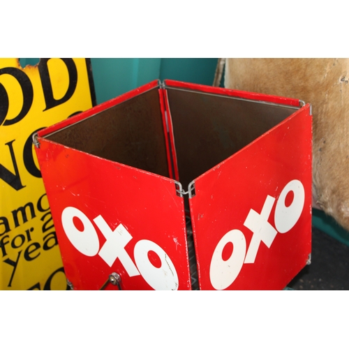 7 - OXO Point of Sale Tin Advertising Stand c1960s