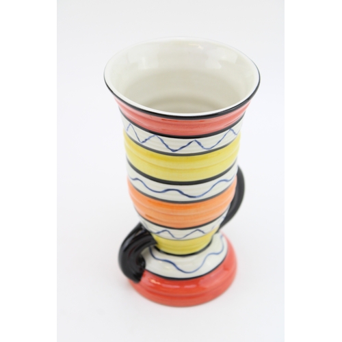 319 - Lorna Bailey ribbed two handled vase in the Mexicana design, 187/250, with Old Ellgreave backstamp, ... 