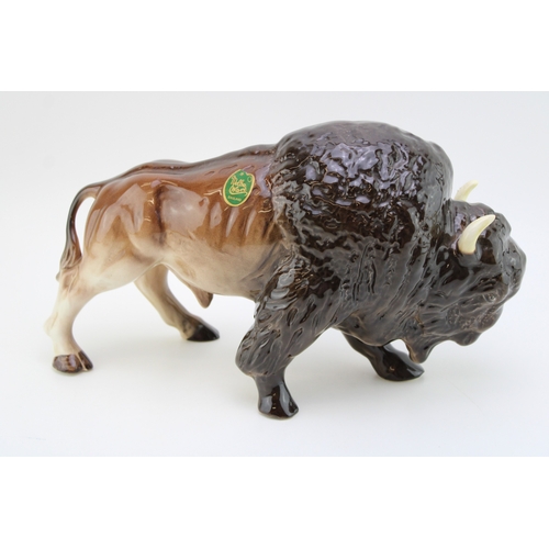 323 - Melba Ware 'Bison' with original green sticker, 37cm wide, 21cm tall.
