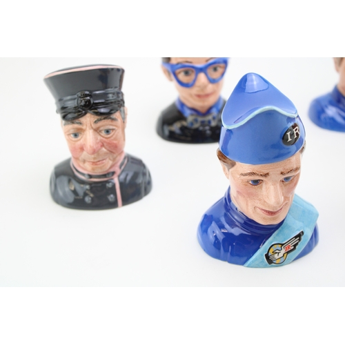 330 - Beswick complete set of The Thunderbirds, all set number 422, to include Virgil Tracy, The Hood, Lad... 