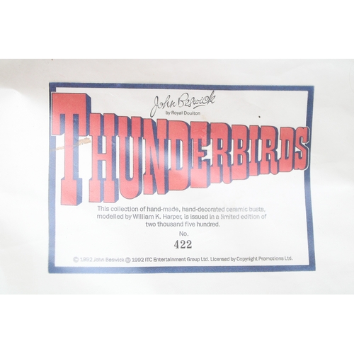 330 - Beswick complete set of The Thunderbirds, all set number 422, to include Virgil Tracy, The Hood, Lad... 