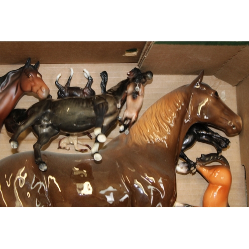 31 - A collection of Beswick and similar horses of varying models and makes (mostly af - collection only.
