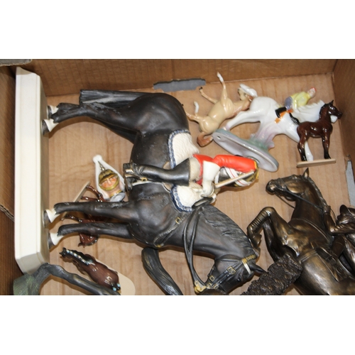32 - A collection of pottery and similar horses to include a Goebel lifeguard (Af), and others (collectio... 