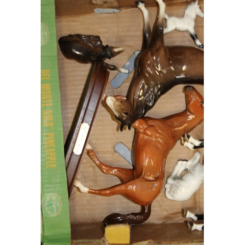 34 - A collection of damaged Beswick to include a black hackney, a mare facing left and others (Qty - col... 