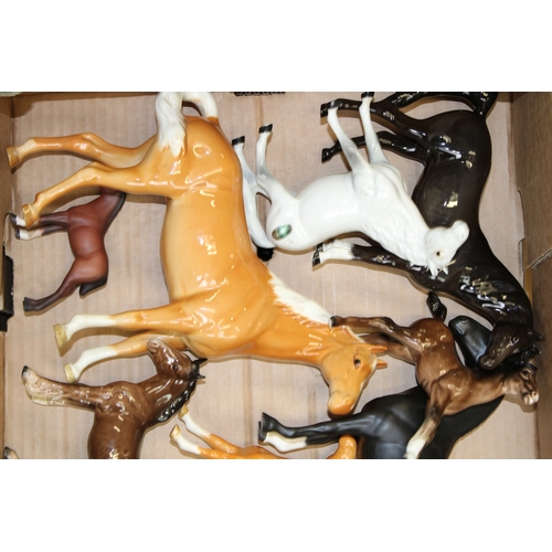 35 - A collection of damaged Beswick to include hackney horses, a swishtail and others (Qty). Collection ... 