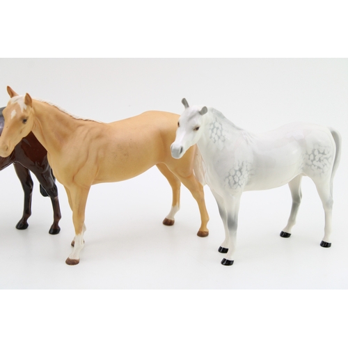 58 - Beswick Bois Roussell to include grey and brown with a matte palomino version (3).