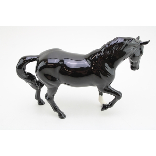 6 - Beswick Black Stocky Jogging Mare (Doulton backstamp).