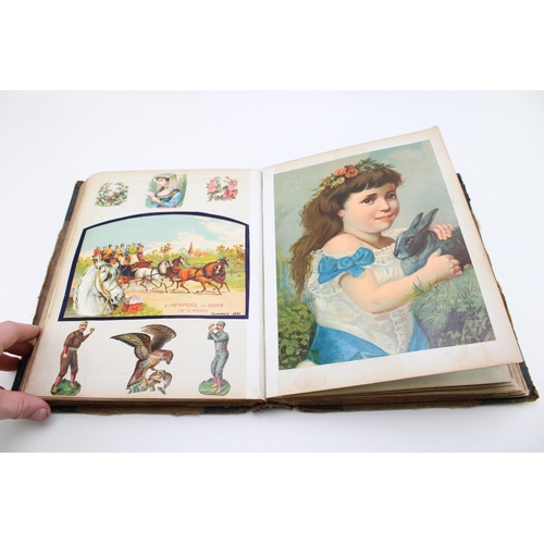 13 - A very interesting Victorian scrapbook, dated 1890, given to a girl for her fourth birthday on 16th ... 