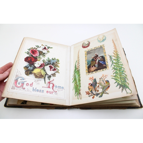 13 - A very interesting Victorian scrapbook, dated 1890, given to a girl for her fourth birthday on 16th ... 
